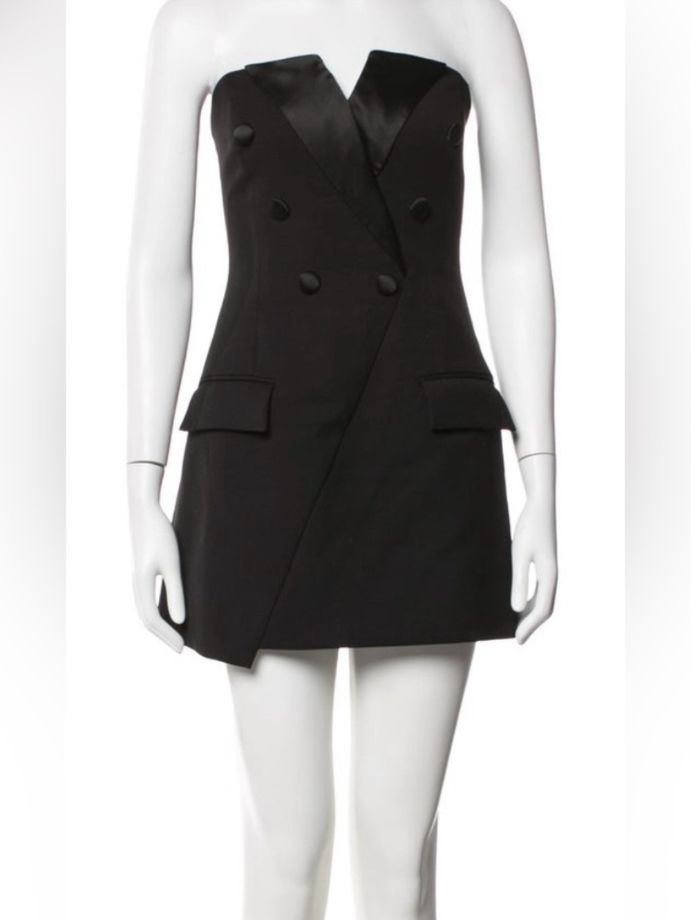 Black Cami NYC Double-Breasted Strapless Tuxedo Dress